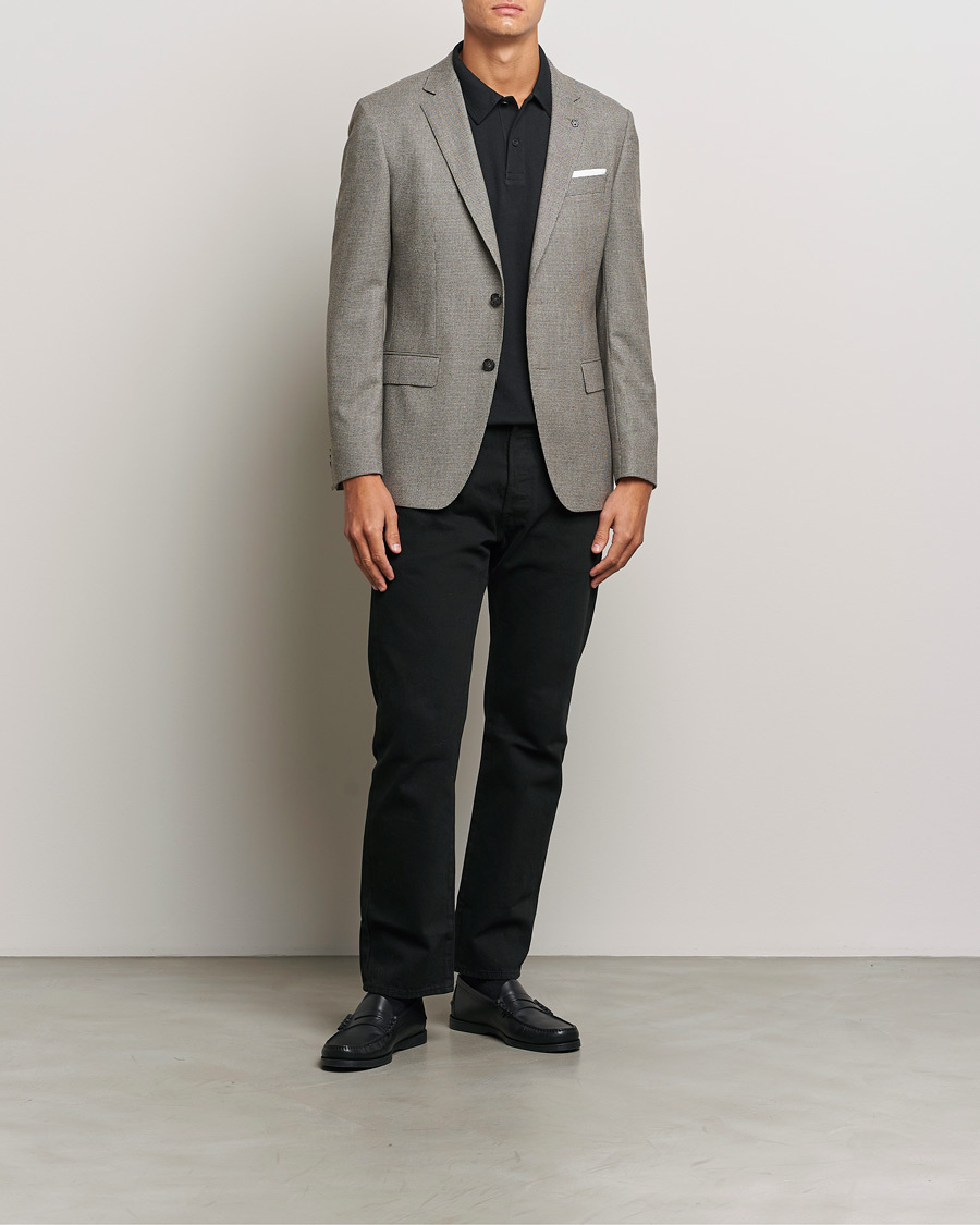 Heren | Blazers | BOSS BLACK | Hutson Wool Dogtooth Blazer Open White