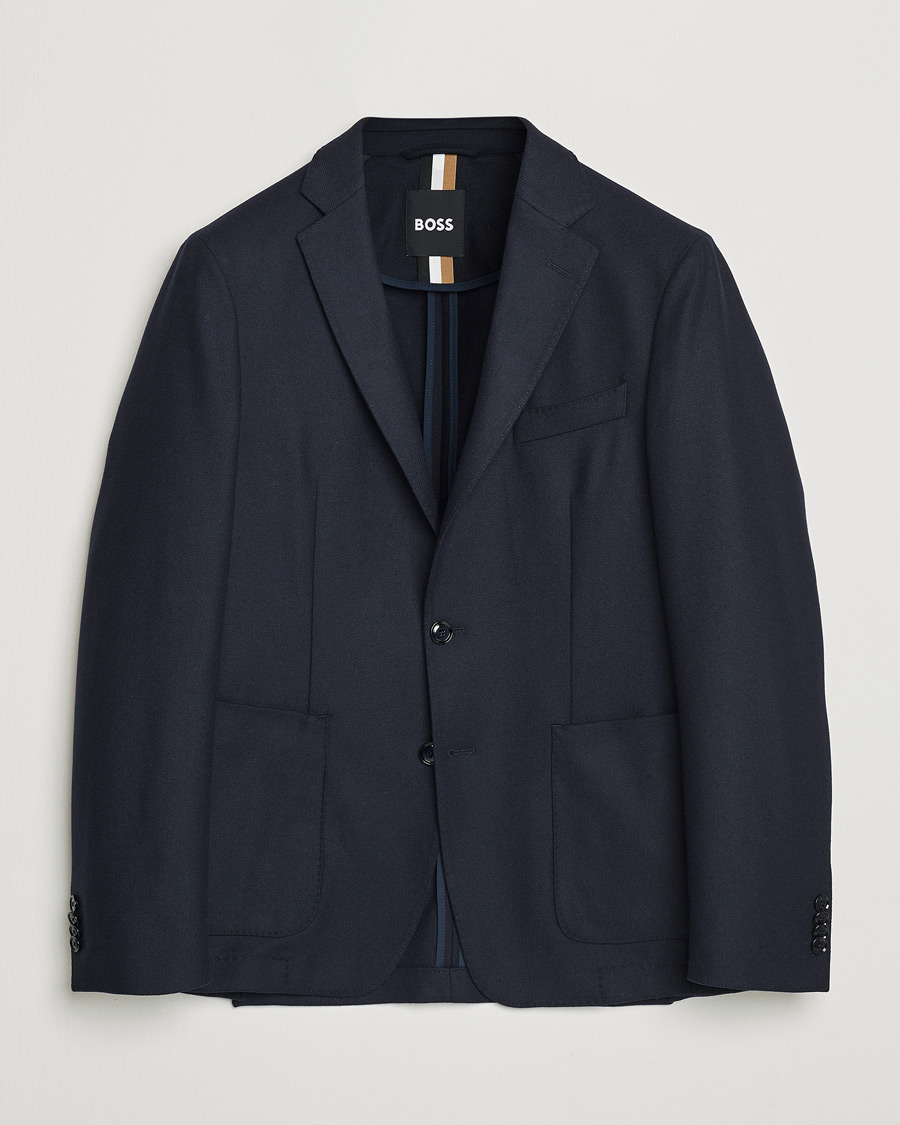 Heren | Blazers | BOSS BLACK | Hanry Wool Patch Pocket Blazer Dark Blue