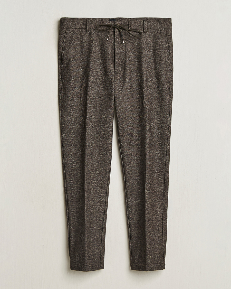 Heren | Broeken | BOSS BLACK | Kane Brushed Drawstring Trousers Dark Beige