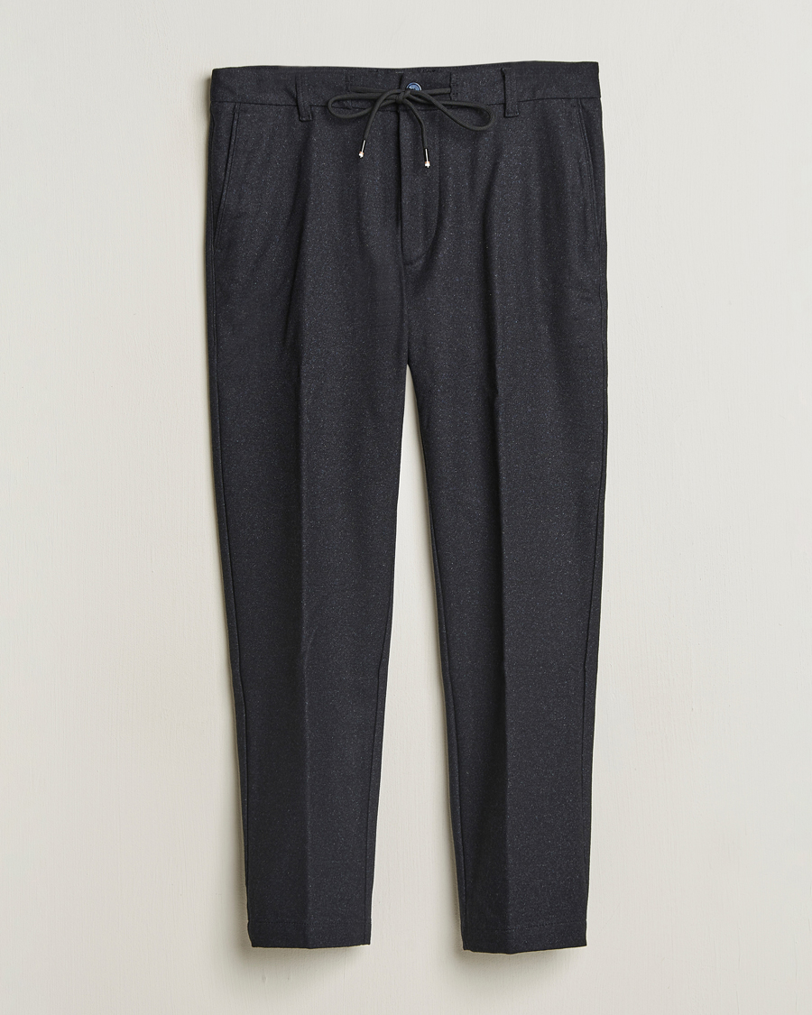 Heren | Broeken | BOSS BLACK | Kane Brushed Drawstring Trousers Dark Blue