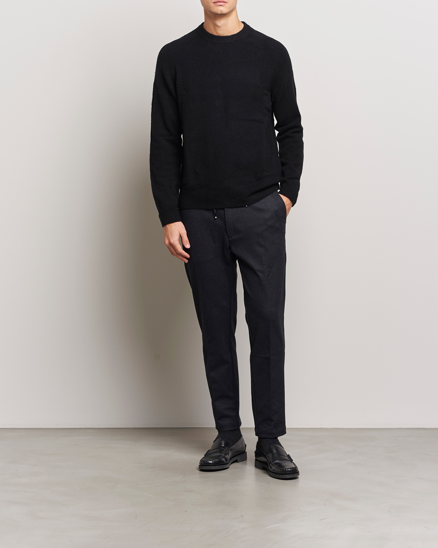 Heren | Broeken | BOSS BLACK | Kane Brushed Drawstring Trousers Dark Blue