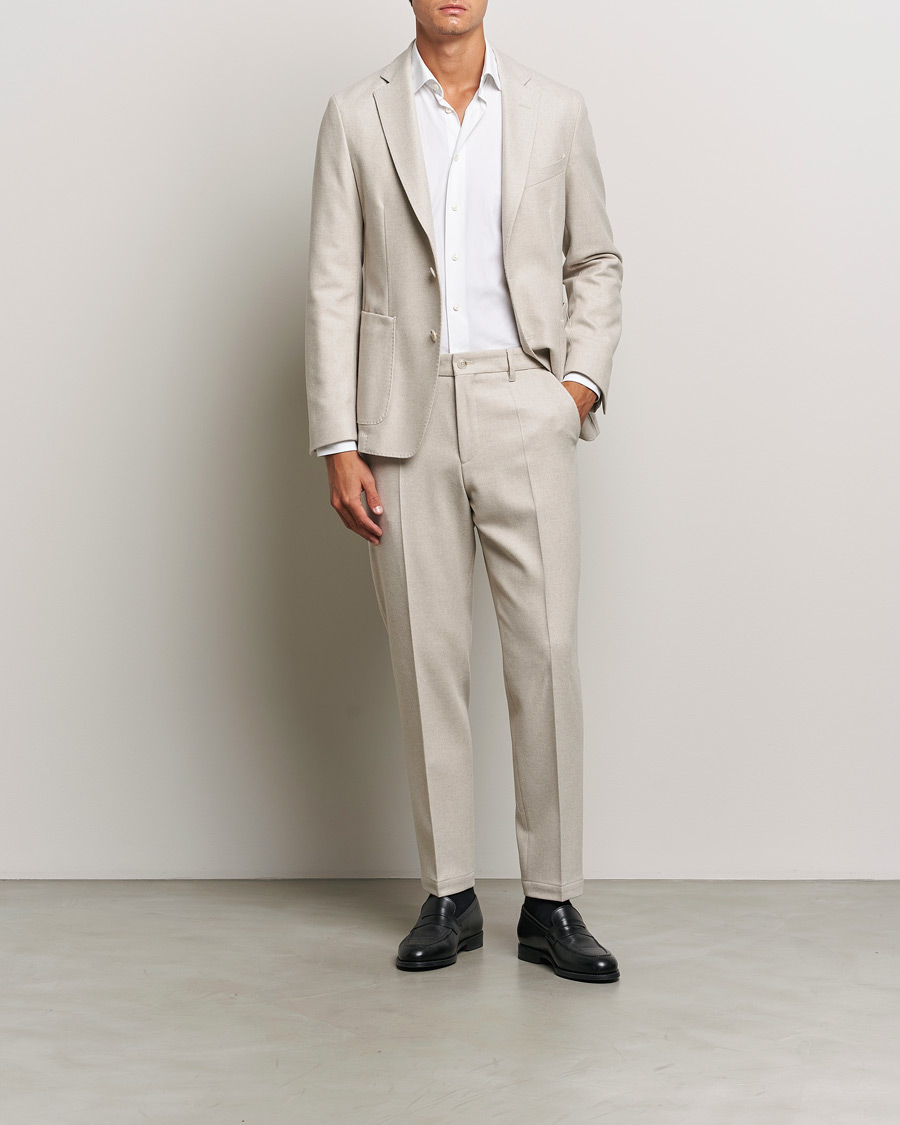 Heren | Broeken | BOSS BLACK | Perin Wool Trousers Open White