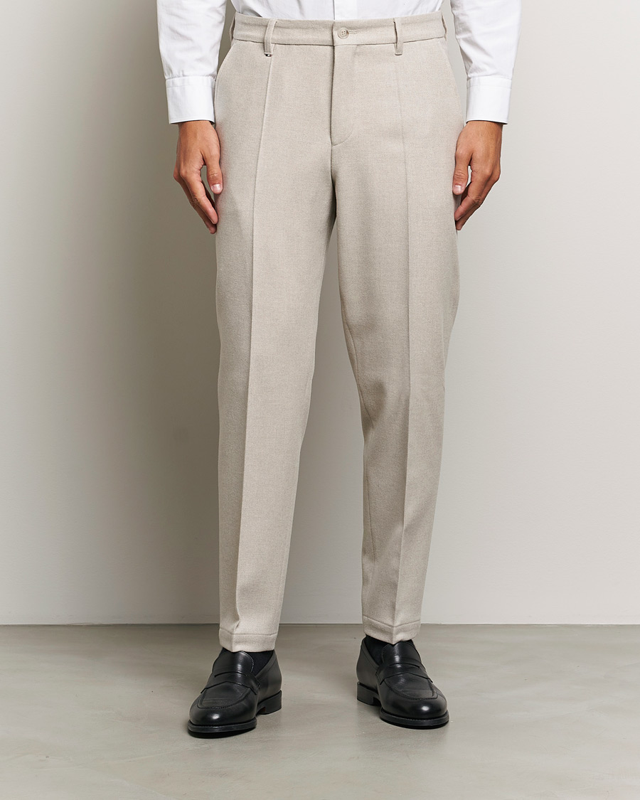 Heren | Broeken | BOSS BLACK | Perin Wool Trousers Open White