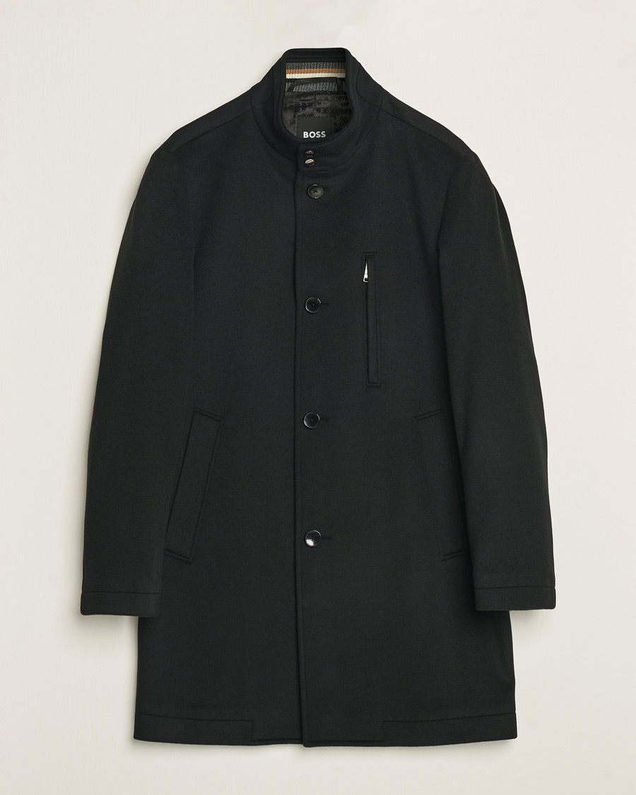 Heren | Jassen | BOSS BLACK | Hyde Stand Up Collar Coat Black