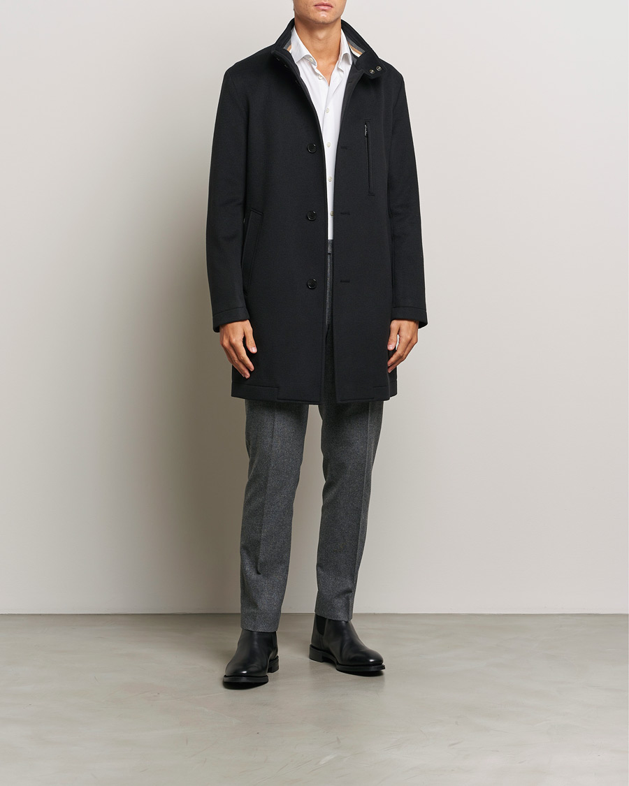 Heren | Jassen | BOSS BLACK | Hyde Stand Up Collar Coat Black