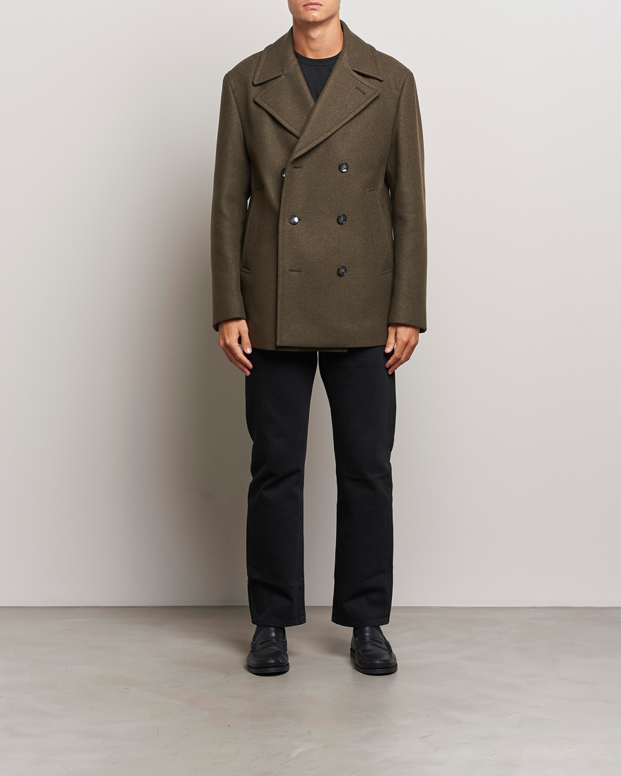 Heren | Jassen | BOSS BLACK | Clay Wool Peacoat Open Green