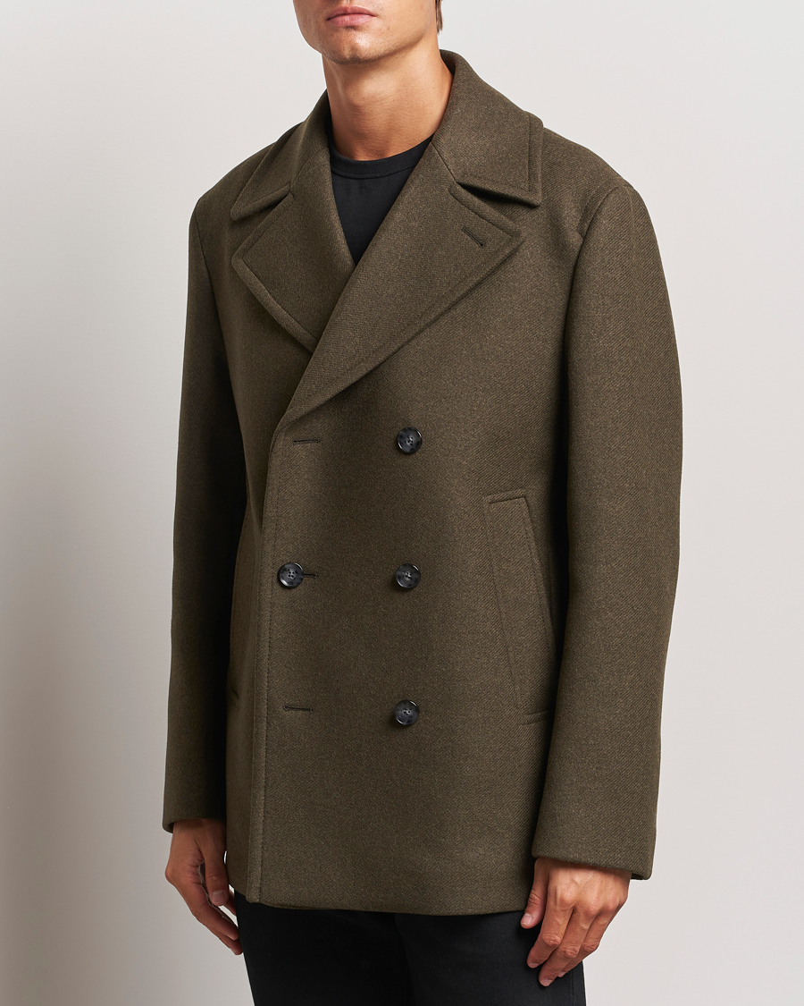 Heren | Jassen | BOSS BLACK | Clay Wool Peacoat Open Green