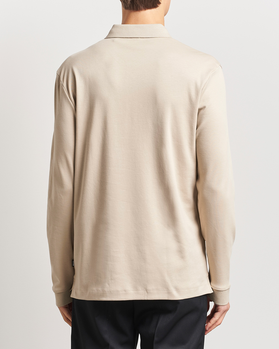 Heren | Truien | BOSS BLACK | Pado Mercerized Long Sleeve Polo Light Beige