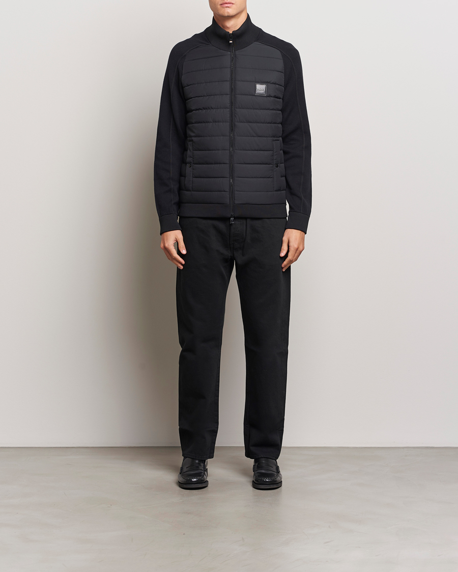 Heren | Jassen | BOSS BLACK | Esfero Hybrid Full Zip Black