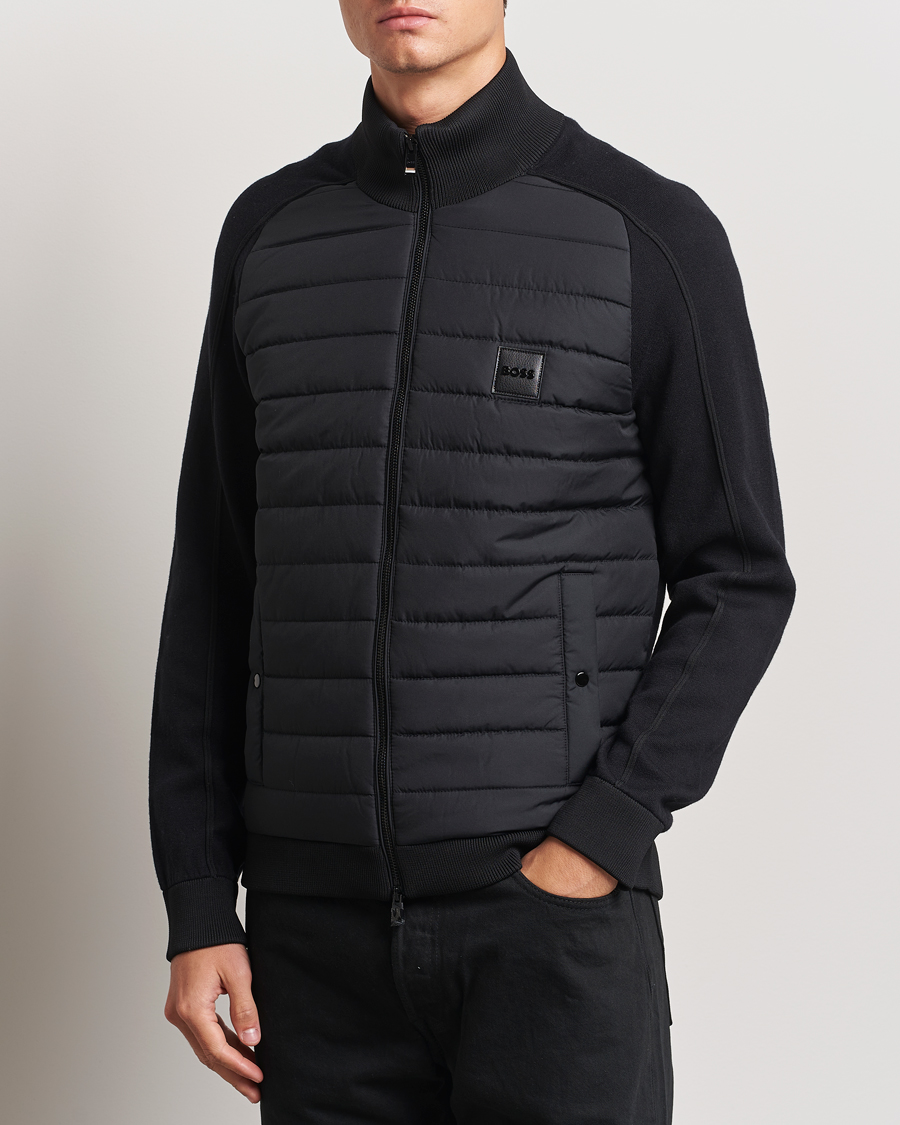 Heren | Jassen | BOSS BLACK | Esfero Hybrid Full Zip Black