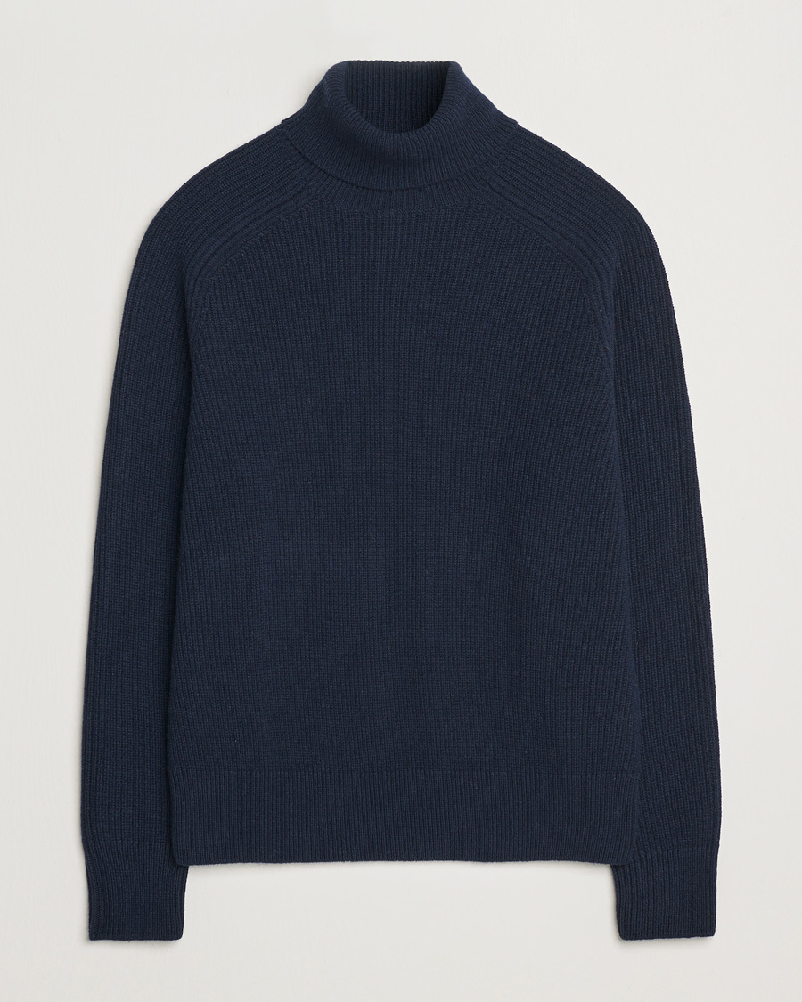 Heren | Truien | BOSS BLACK | Evento Wool Rib Knitted Polo Dark Blue