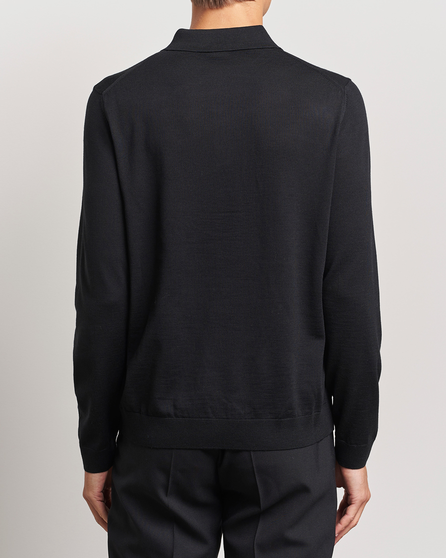 Heren | Truien | BOSS BLACK | Lancione Merino Knitted Polo Black