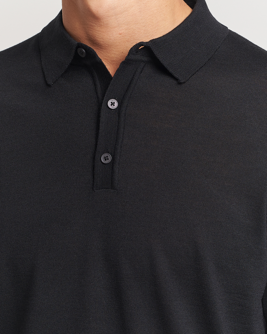 Heren | Truien | BOSS BLACK | Lancione Merino Knitted Polo Black