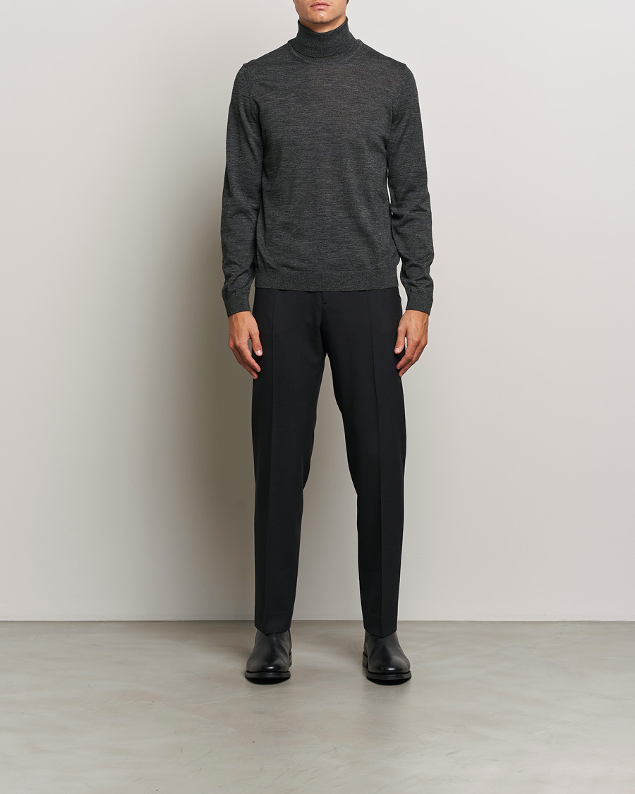Heren | Truien | BOSS BLACK | Musso Merino Knitted Polo Black
