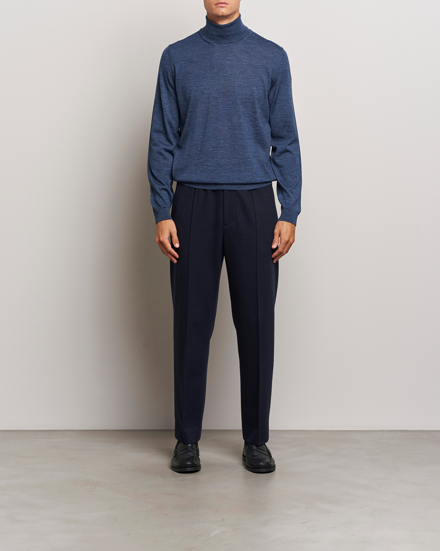 Heren | Truien | BOSS BLACK | Musso Merino Knitted Polo Bright Blue