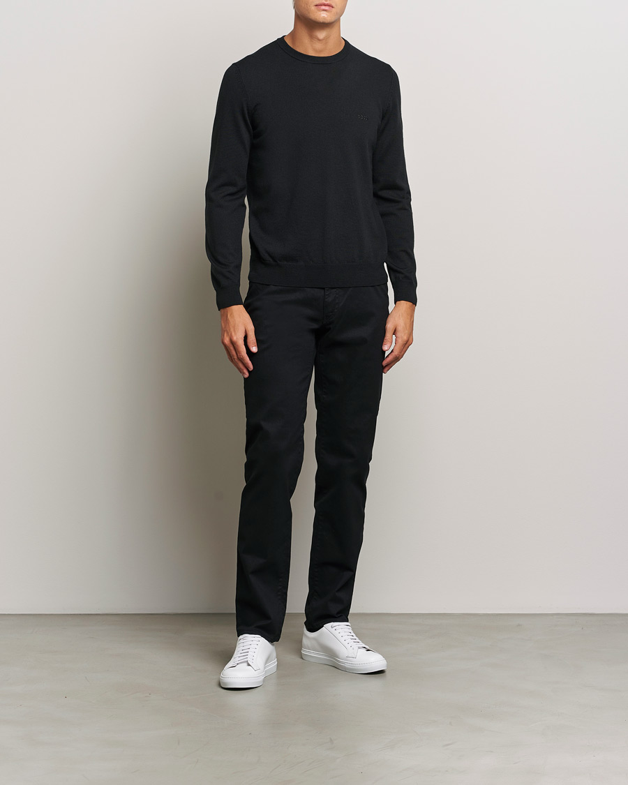 Heren | Truien | BOSS BLACK | Botto Merino Knitted Pullover Black