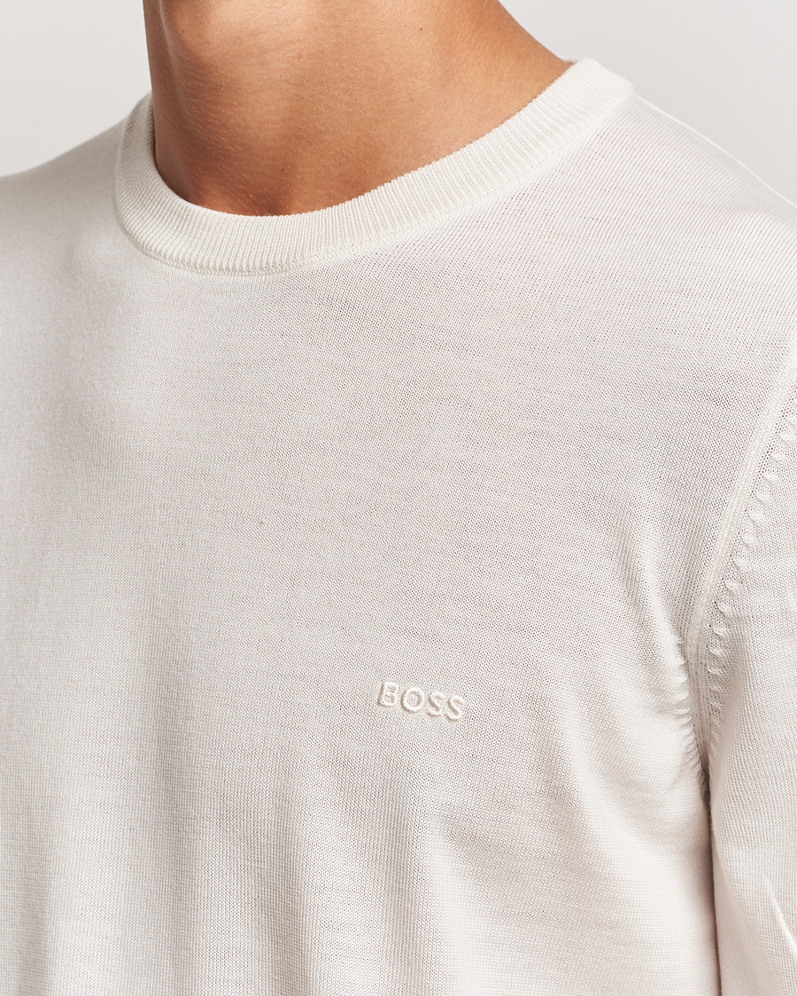 Heren | Truien | BOSS BLACK | Botto Merino Knitted Pullover Open White
