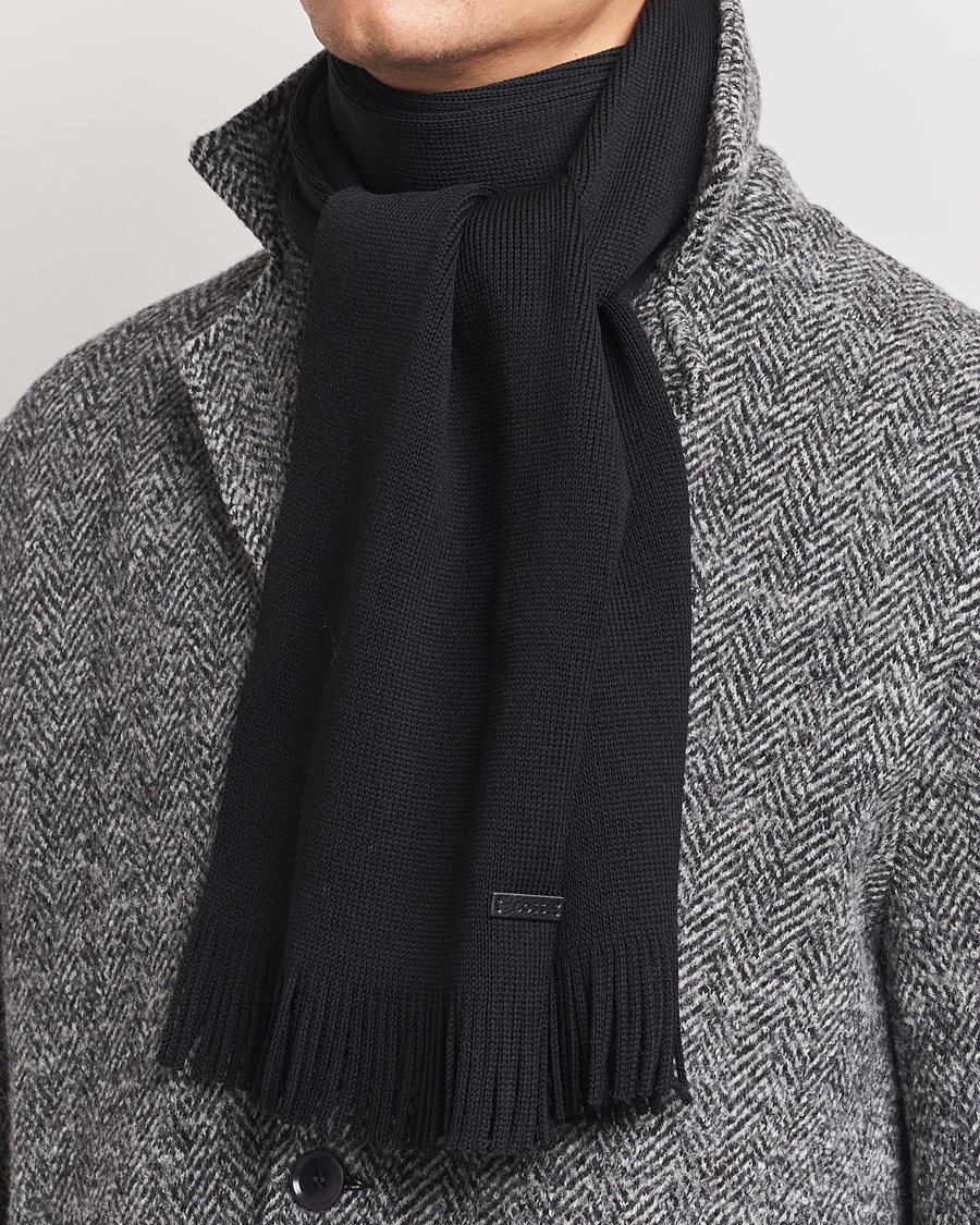 Heren | BOSS BLACK Albas Wool Scarf Black | BOSS BLACK | Albas Wool Scarf Black