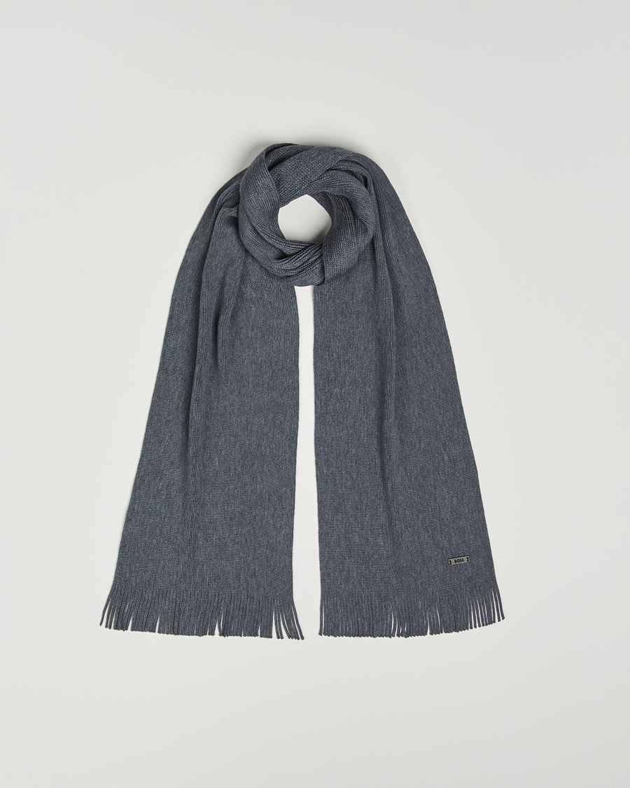 Heren | BOSS BLACK Albas Wool Scarf Medium Grey | BOSS BLACK | Albas Wool Scarf Medium Grey