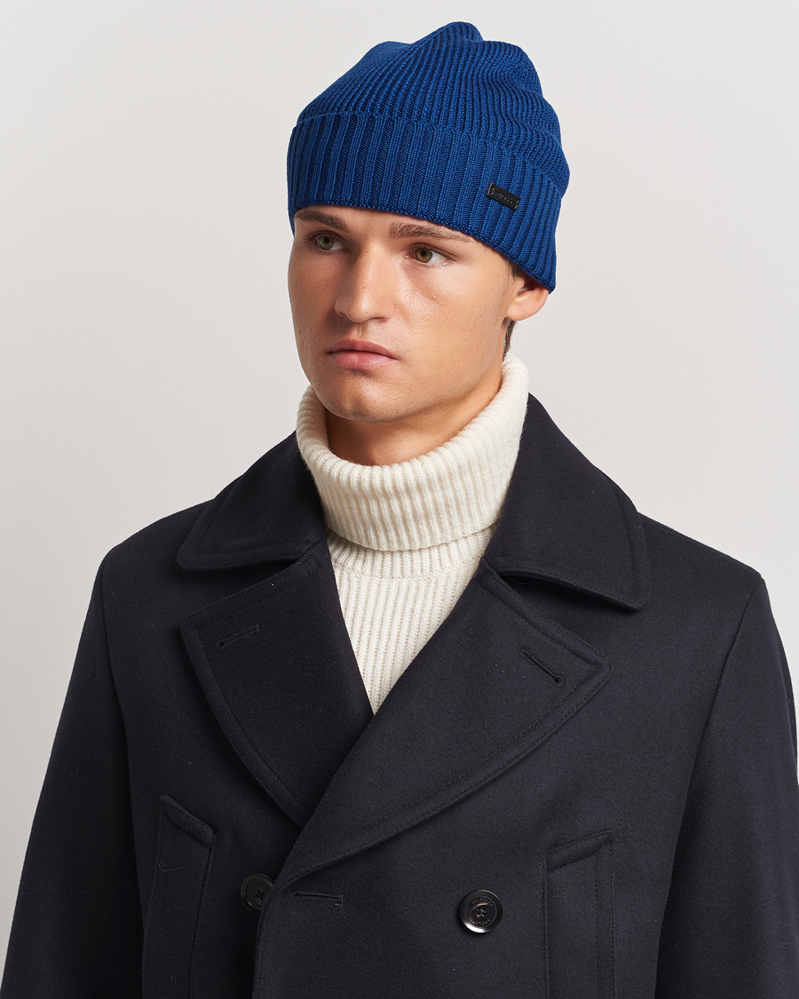 Heren | BOSS BLACK Fati Wool Beanie Open Blue | BOSS BLACK | Fati Wool Beanie Open Blue