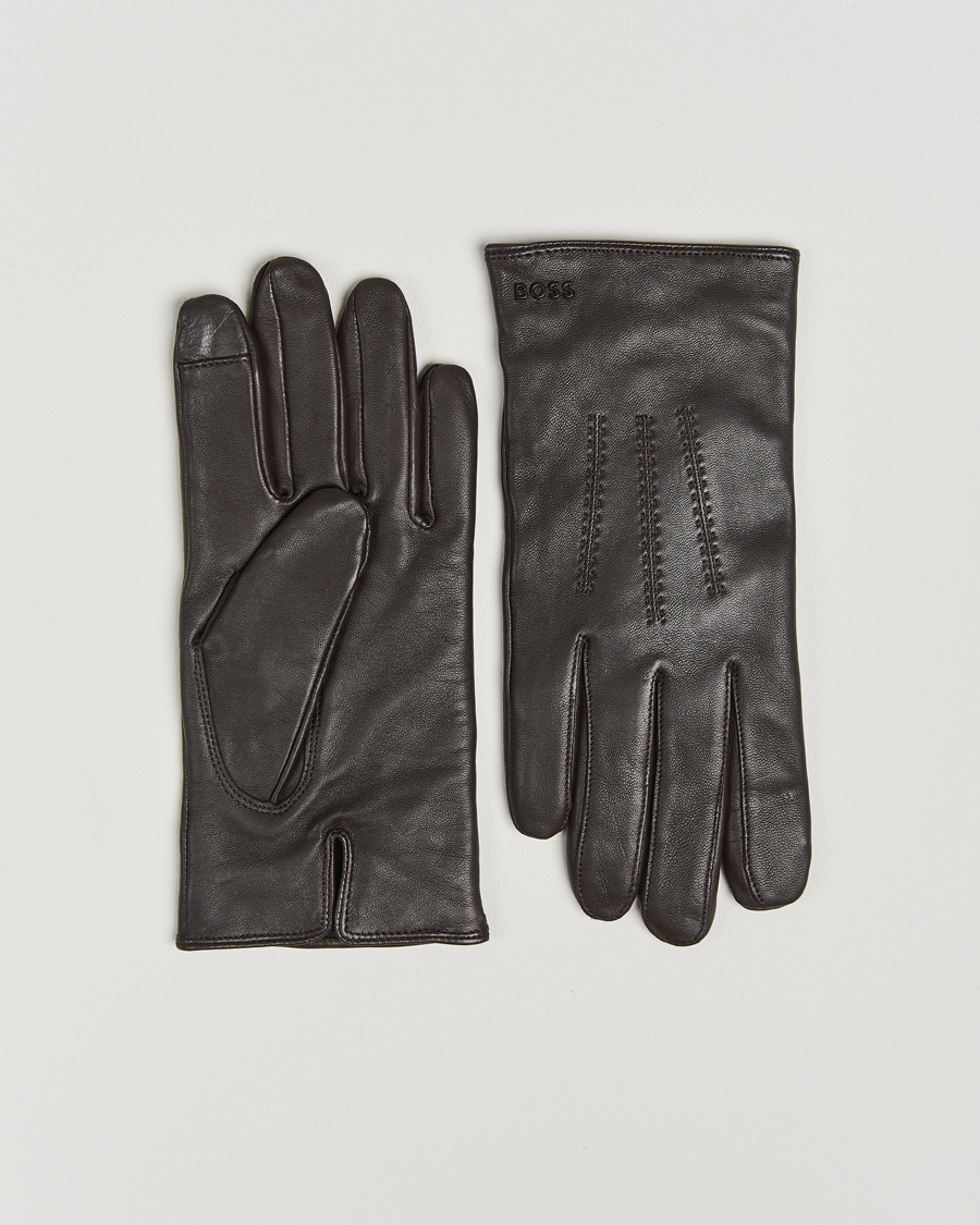 Heren | BOSS BLACK Hainz Leather Glove Medium Brown | BOSS BLACK | Hainz Leather Glove Medium Brown