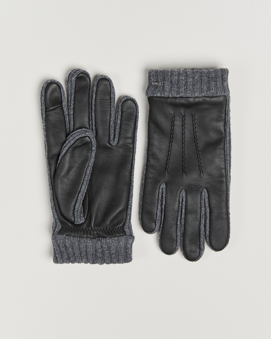 Heren | BOSS BLACK Hyden Leather Gloves Black | BOSS BLACK | Hyden Leather Gloves Black