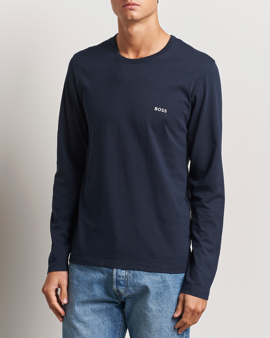 Heren | T-shirts | BOSS BLACK | 3-Pack Long Sleeve T-Shirt Navy/Green/Black