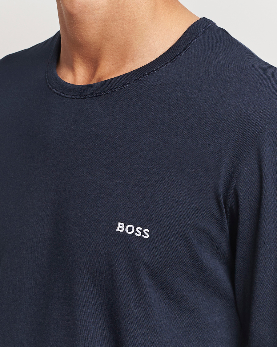 Heren | T-shirts | BOSS BLACK | 3-Pack Long Sleeve T-Shirt Navy/Green/Black