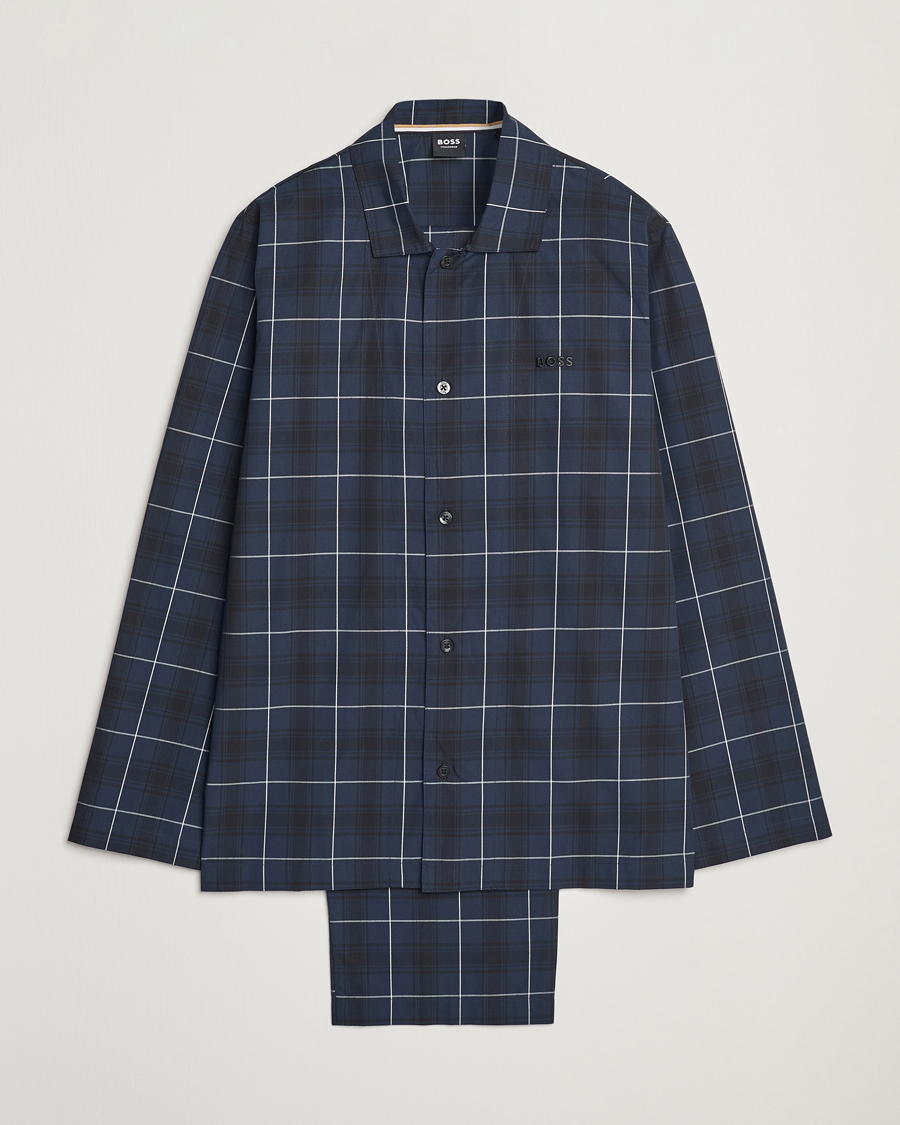 Heren | BOSS BLACK Urban Checked Pyjama Set Dark Blue | BOSS BLACK | Urban Checked Pyjama Set Dark Blue