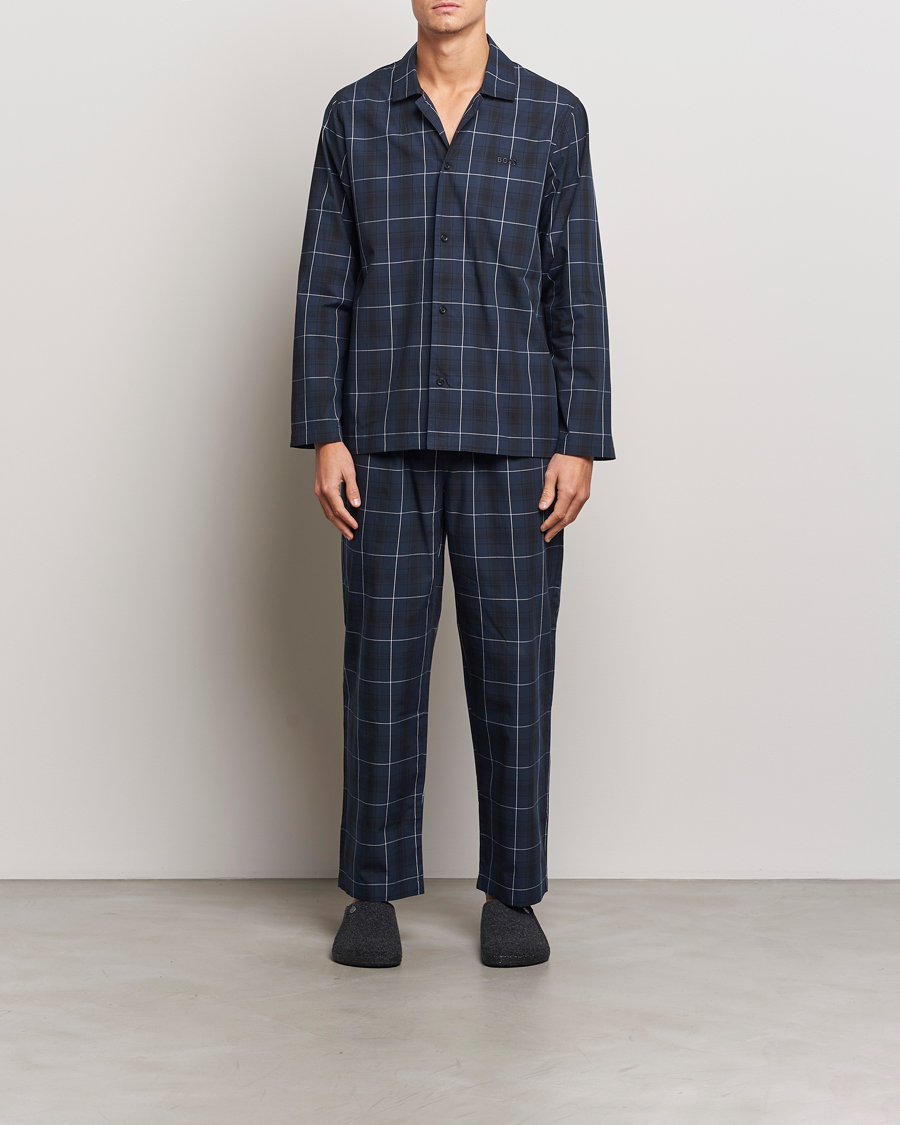 Heren | BOSS BLACK Urban Checked Pyjama Set Dark Blue | BOSS BLACK | Urban Checked Pyjama Set Dark Blue