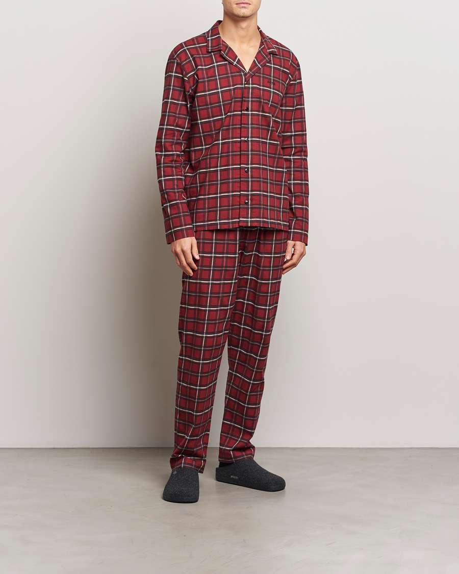 Heren | Pyjama's en gewaden | BOSS BLACK | Holiday Checked Pyjama Set Dark Red