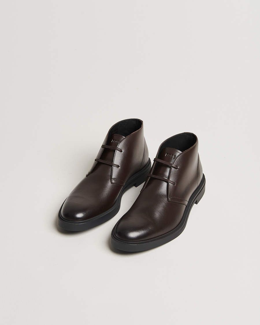 Heren | BOSS BLACK Calev Leather Chukka Boot Dark Brown | BOSS BLACK | Calev Leather Chukka Boot Dark Brown
