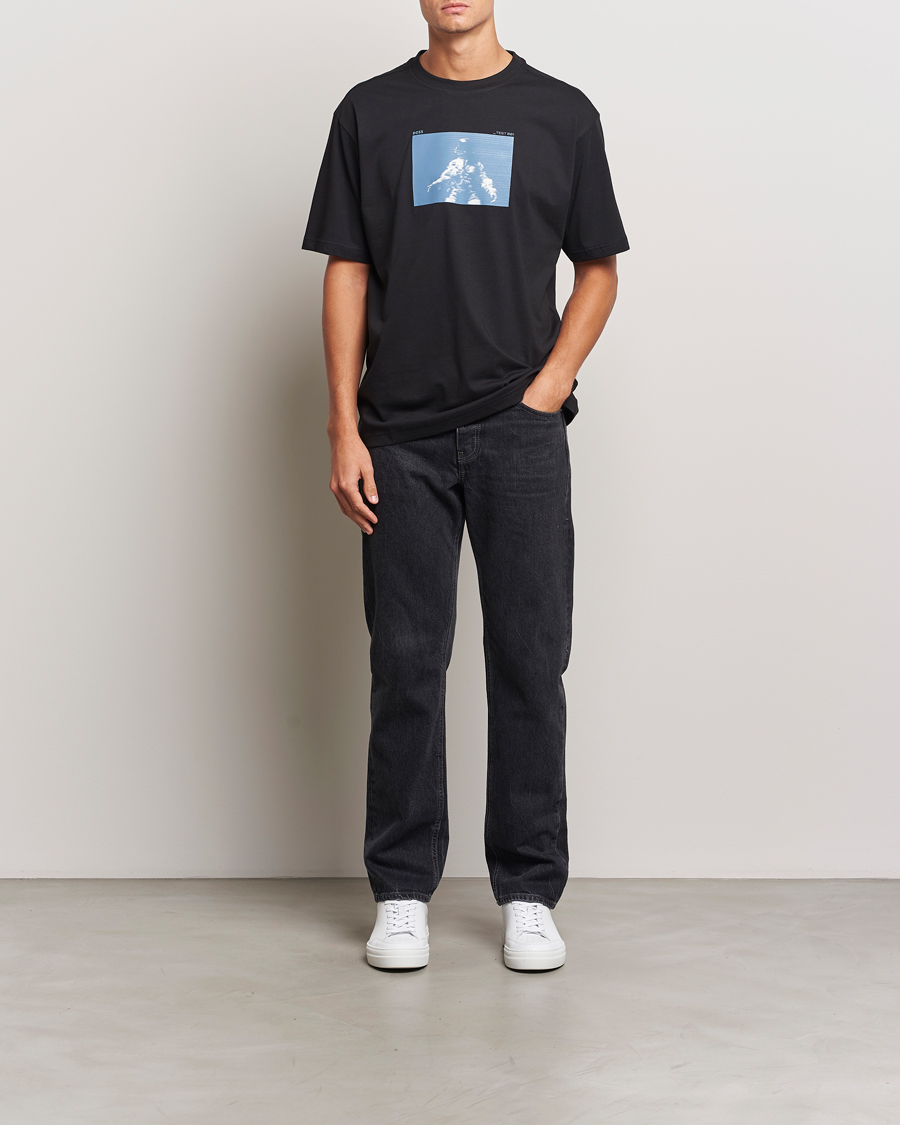 Heren | T-shirts | BOSS ORANGE | Printed Crew Neck T-Shirt Black