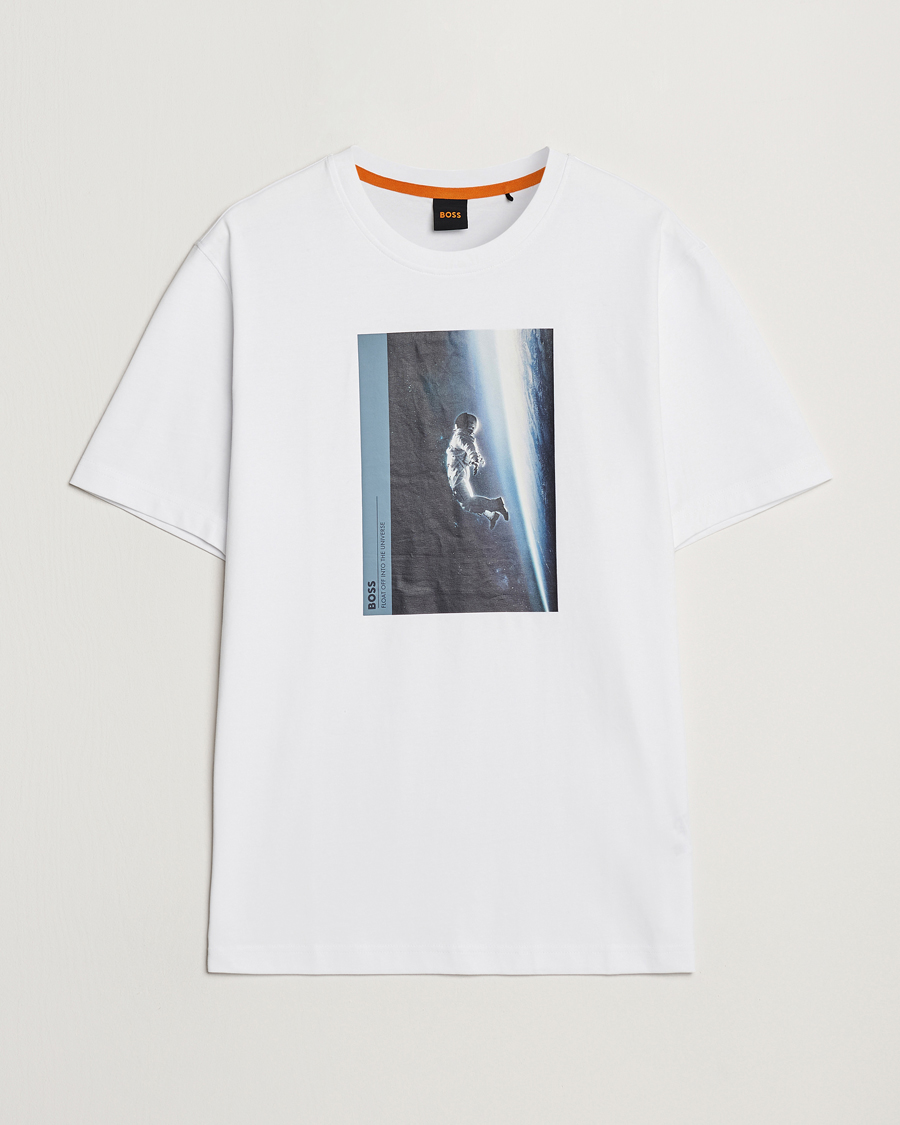Heren | T-shirts | BOSS ORANGE | Printed Crew Neck T-Shirt White