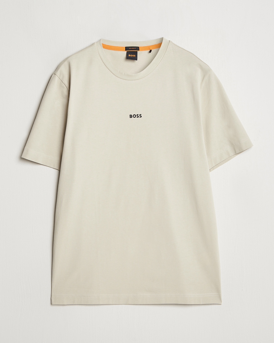 Heren | T-shirts | BOSS ORANGE | Tchup Logo Crew Neck T-Shirt Light Beige