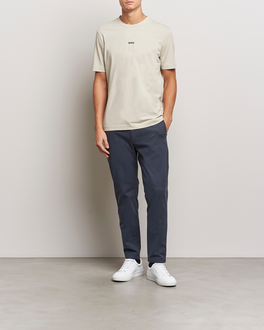 Heren | T-shirts | BOSS ORANGE | Tchup Logo Crew Neck T-Shirt Light Beige