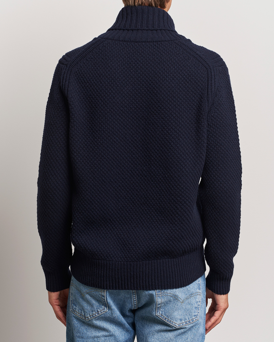 Heren | Truien | BOSS ORANGE | Amadon Knitted Shawl Collar Sweater Dark Blue