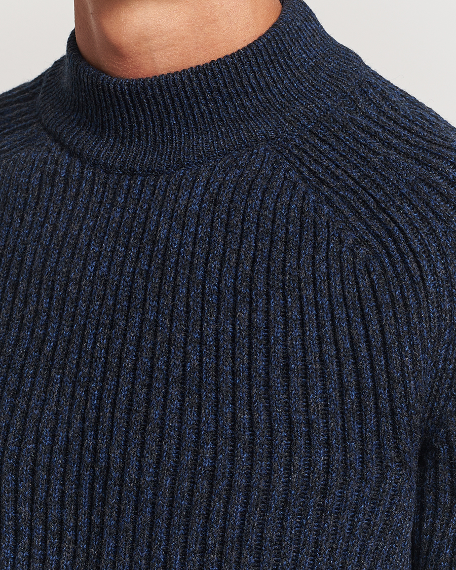 Heren | Truien | BOSS ORANGE | Kearth Rib Knitted Polo Open Blue