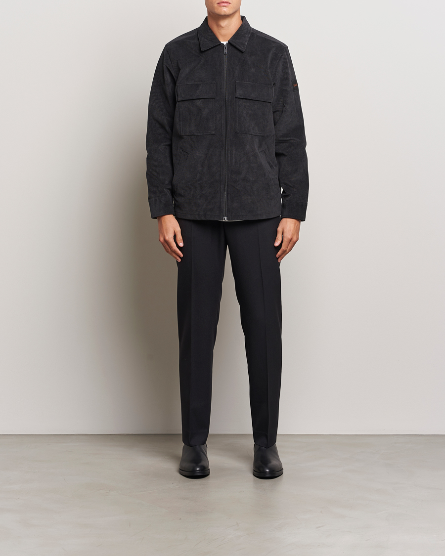Heren | Overhemden | BOSS ORANGE | Lozzy Brushed Overshirt Black