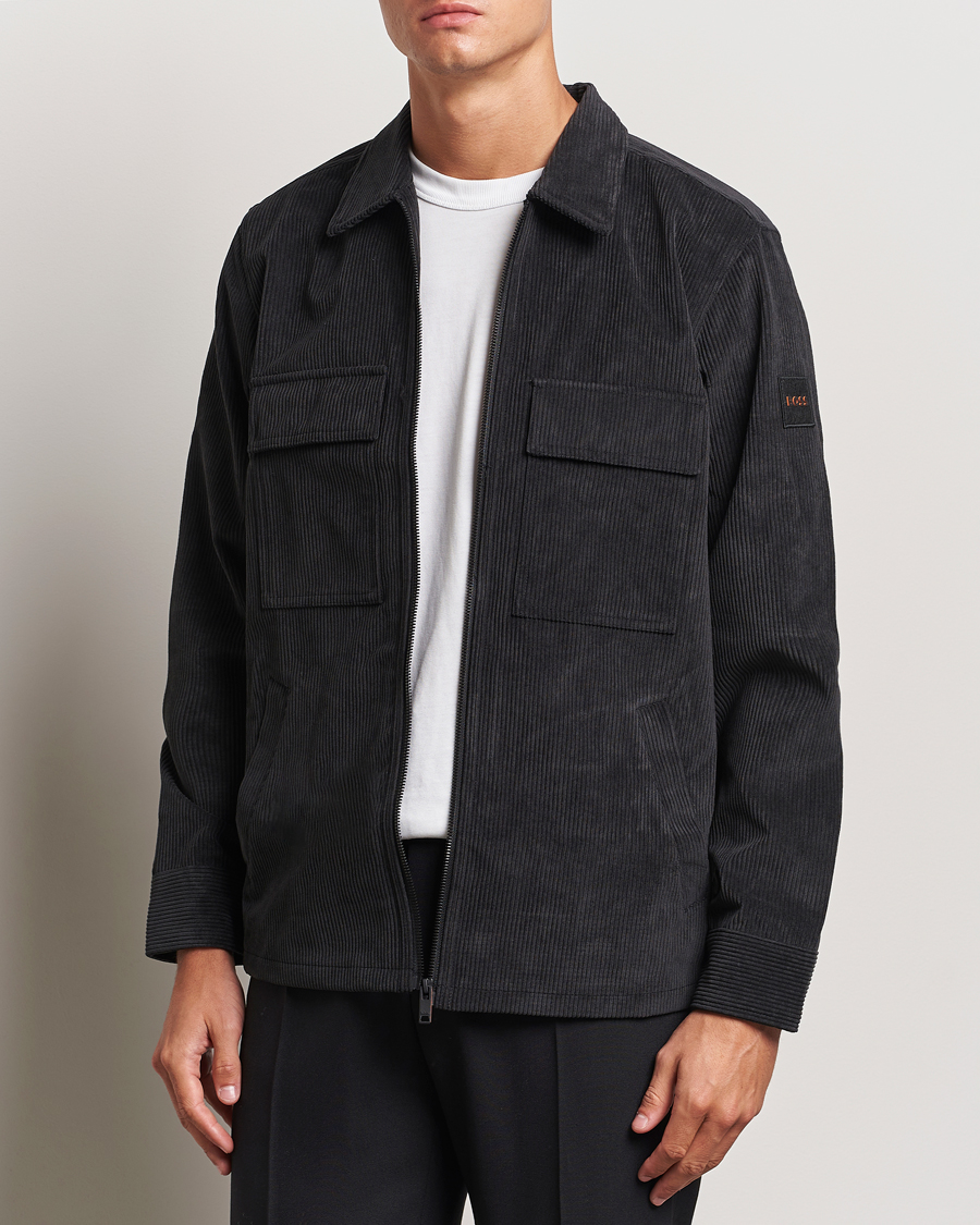 Heren | Overhemden | BOSS ORANGE | Lozzy Brushed Overshirt Black