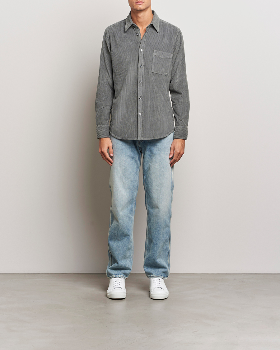 Heren | Overhemden | BOSS ORANGE | Relegant Corduroy Shirt Open Grey