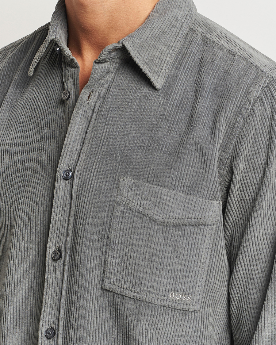 Heren | Overhemden | BOSS ORANGE | Relegant Corduroy Shirt Open Grey