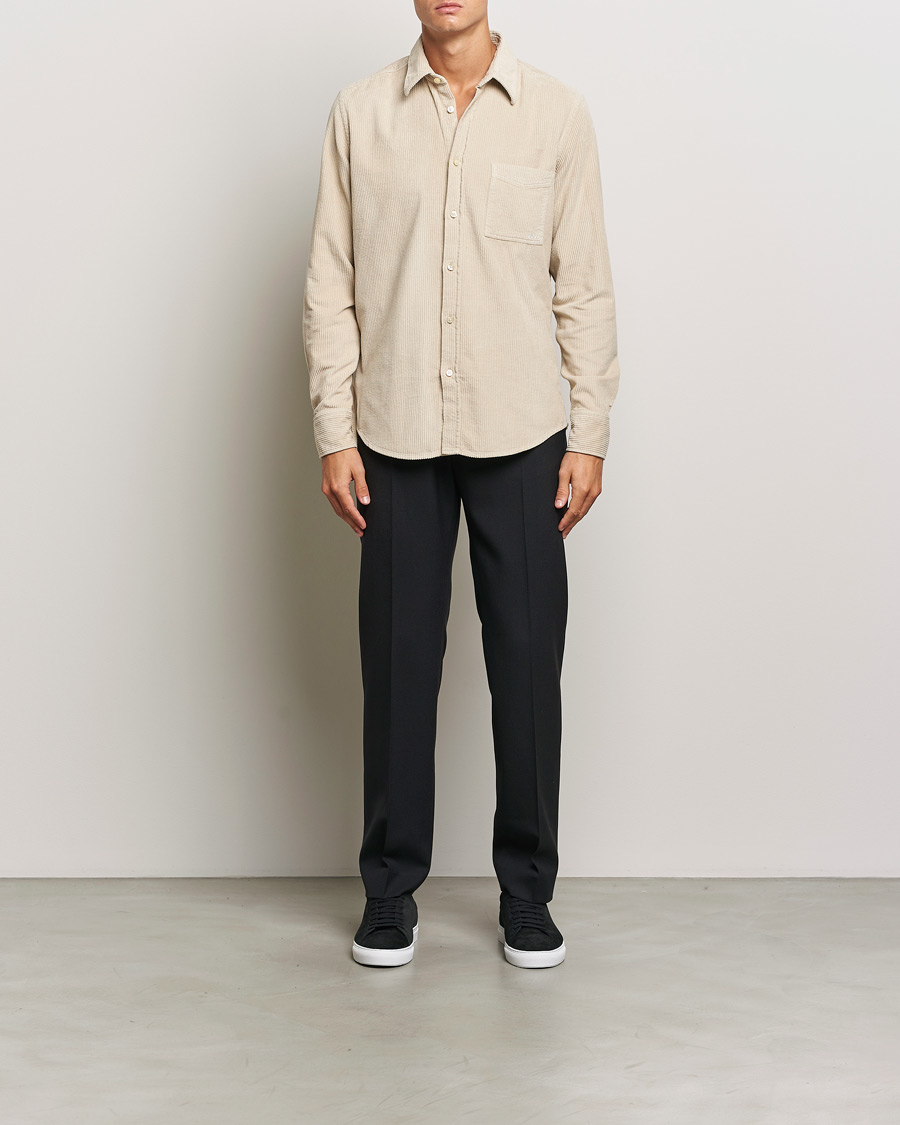 Heren | Overhemden | BOSS ORANGE | Relegant Corduroy Shirt Light Beige