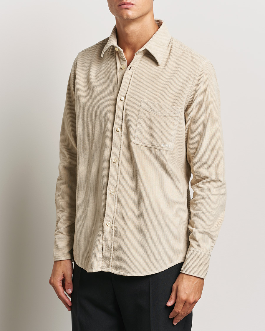Heren | Overhemden | BOSS ORANGE | Relegant Corduroy Shirt Light Beige