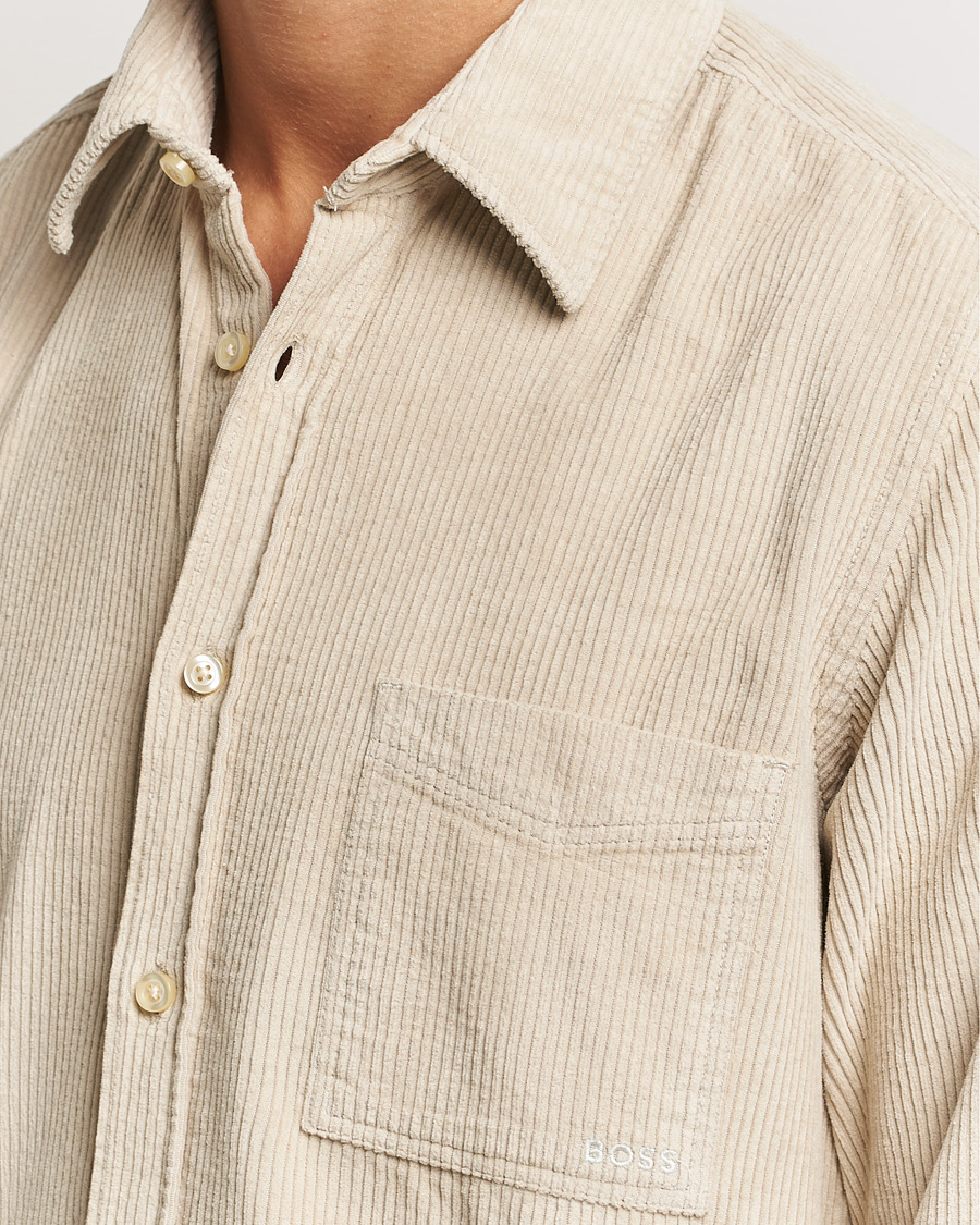 Heren | Overhemden | BOSS ORANGE | Relegant Corduroy Shirt Light Beige