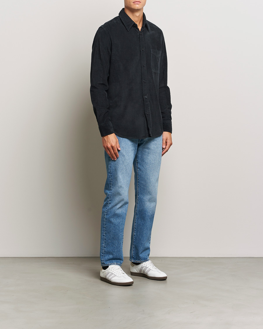 Heren | Overhemden | BOSS ORANGE | Relegant Corduroy Shirt Dark Blue