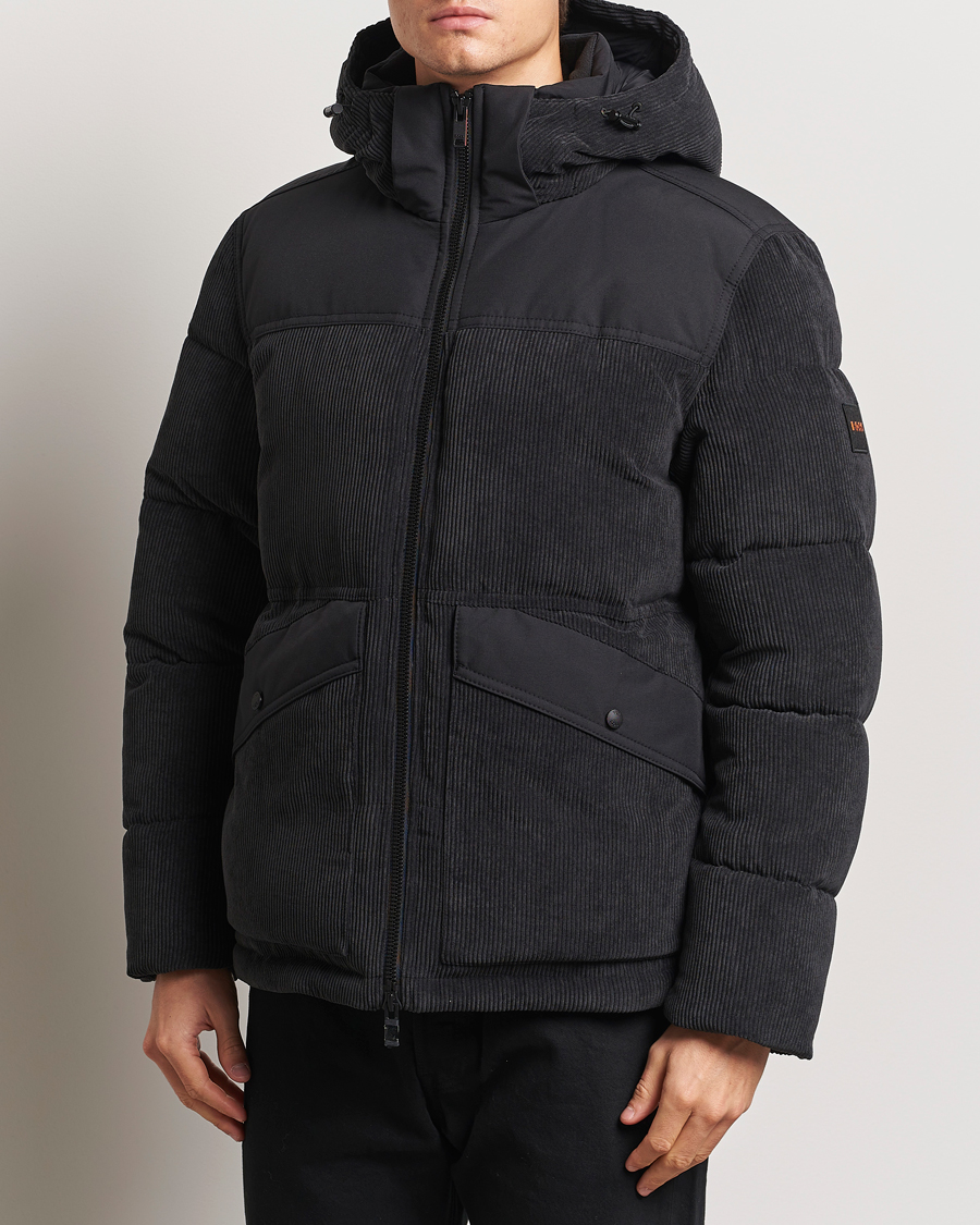 Heren | Jassen | BOSS ORANGE | Odope Padded Corduroy Jacket Black