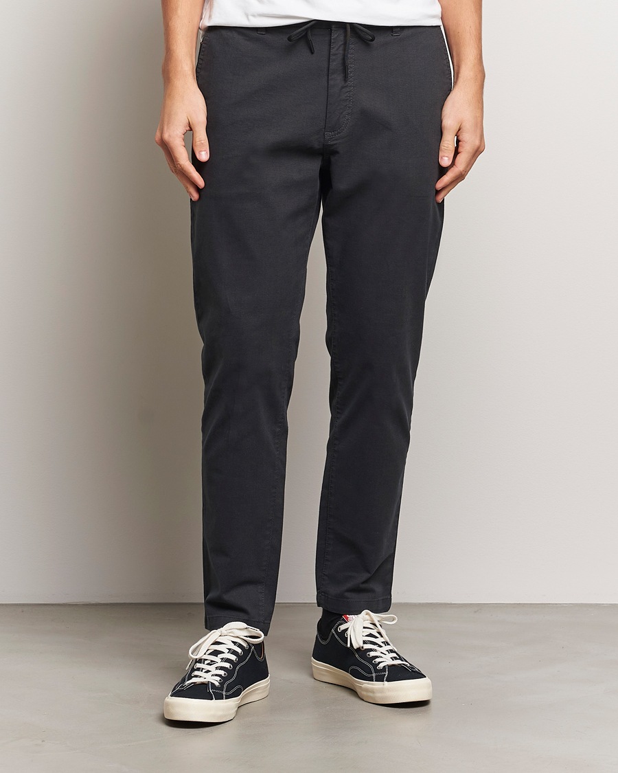 Heren | Broeken | BOSS ORANGE | Tapered Drawstring Trousers Black