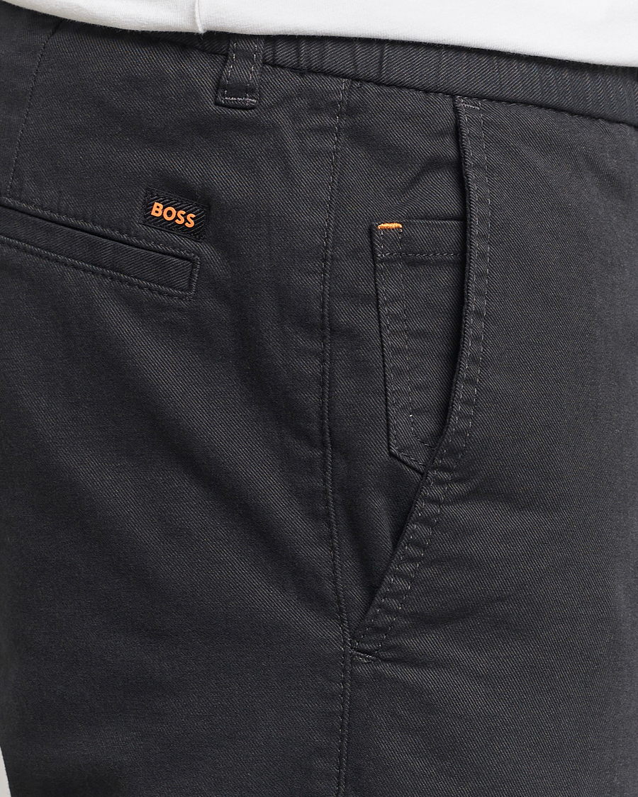 Heren | Broeken | BOSS ORANGE | Tapered Drawstring Trousers Black