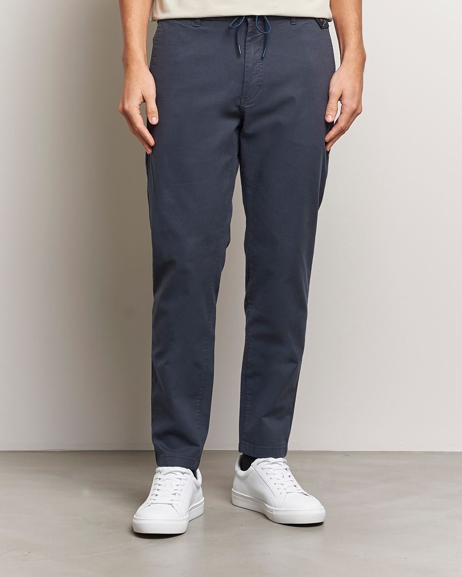 Heren | Broeken | BOSS ORANGE | Tapered Drawstring Trousers Dark Blue